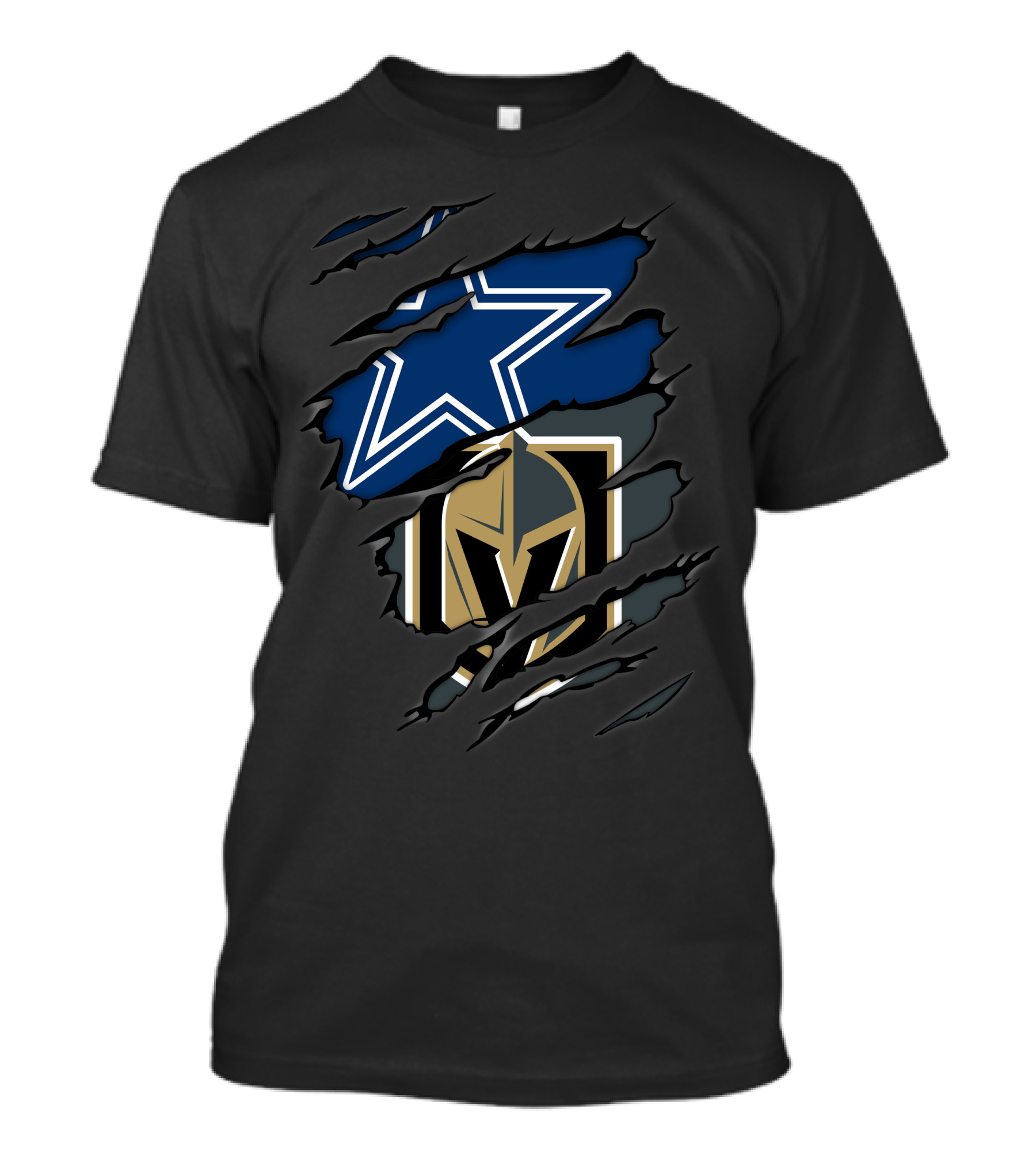 Dallas Cowboys Vegas Golden Knights Star Knight Fusion T-Shirt