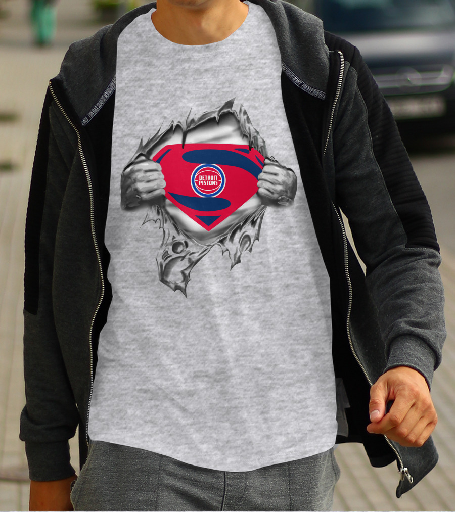 Detroit Pistons Superman Logo Unveiling T-Shirt