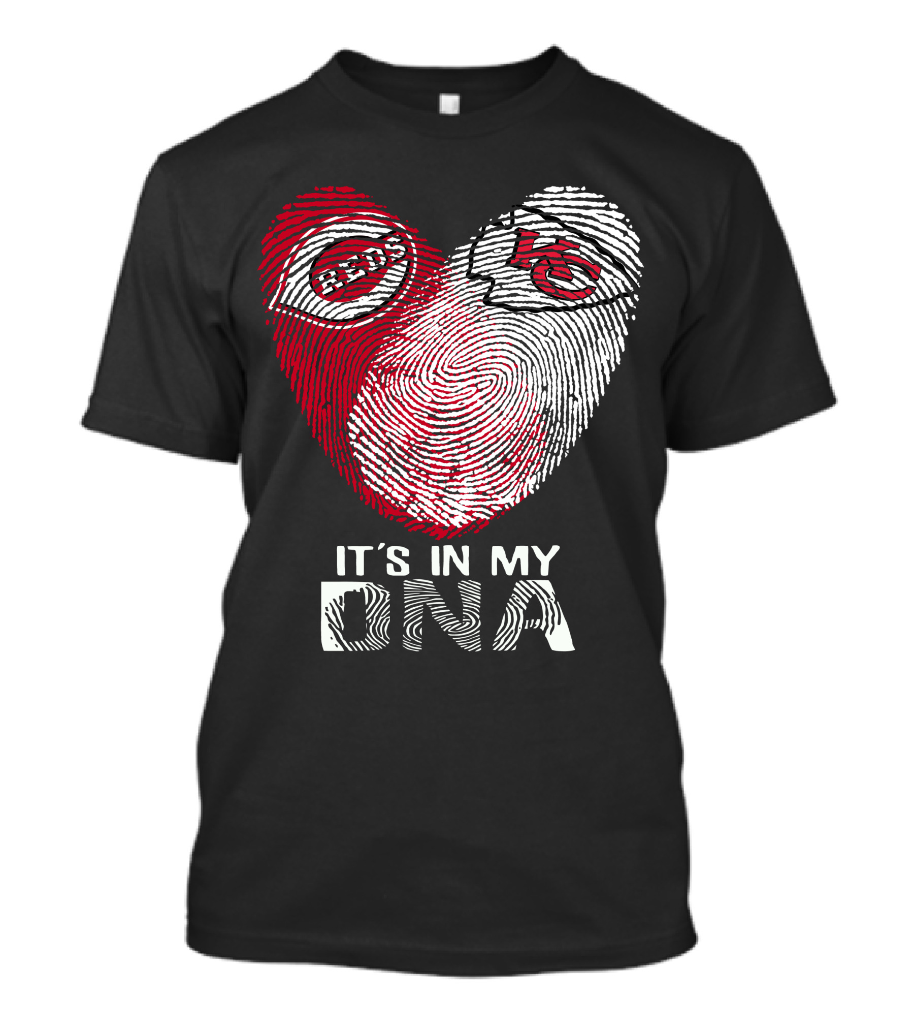 Cincinnati Reds Chiefs It's In My DNA Fingerprint Heart T-Shirt