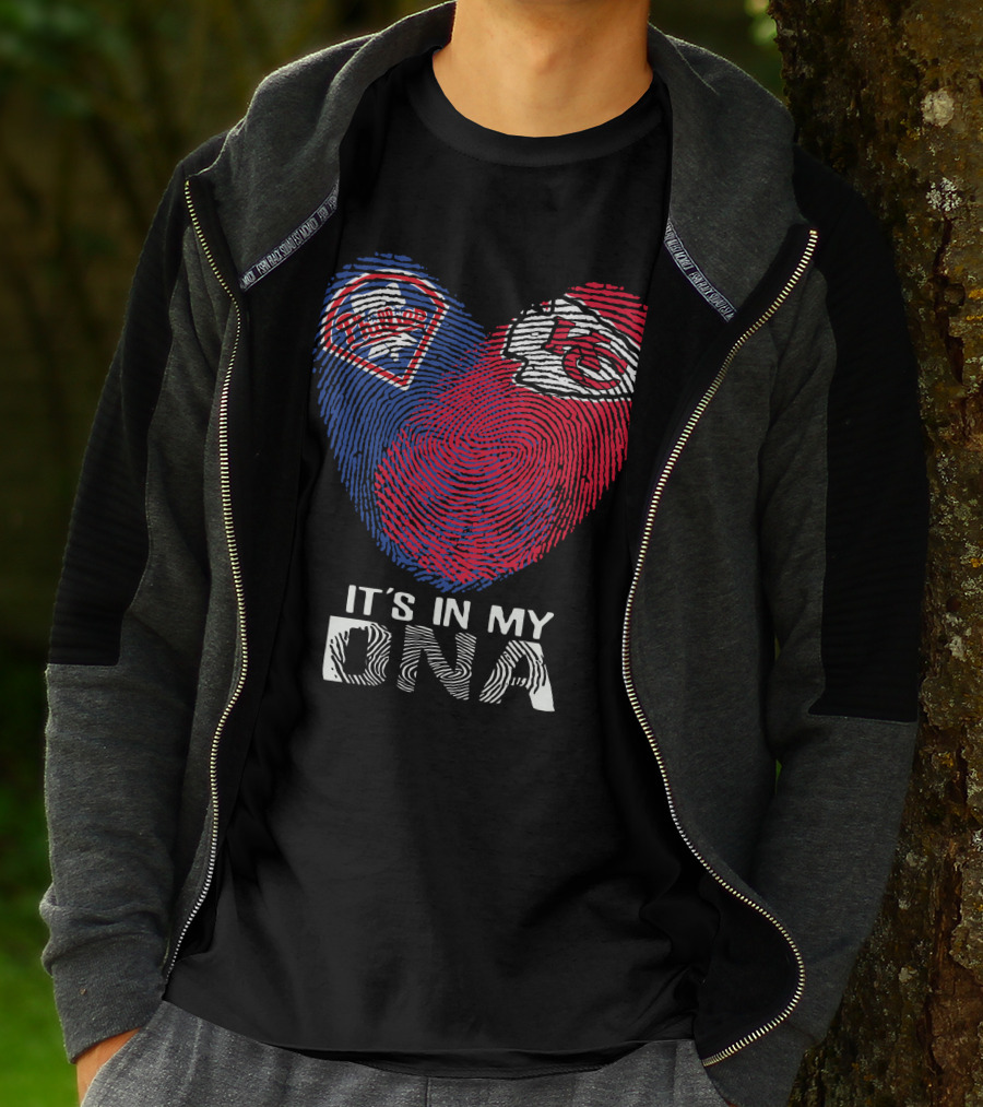Philadelphia Phillies Chiefs It's In My DNA Fingerprint Heart T-Shirt