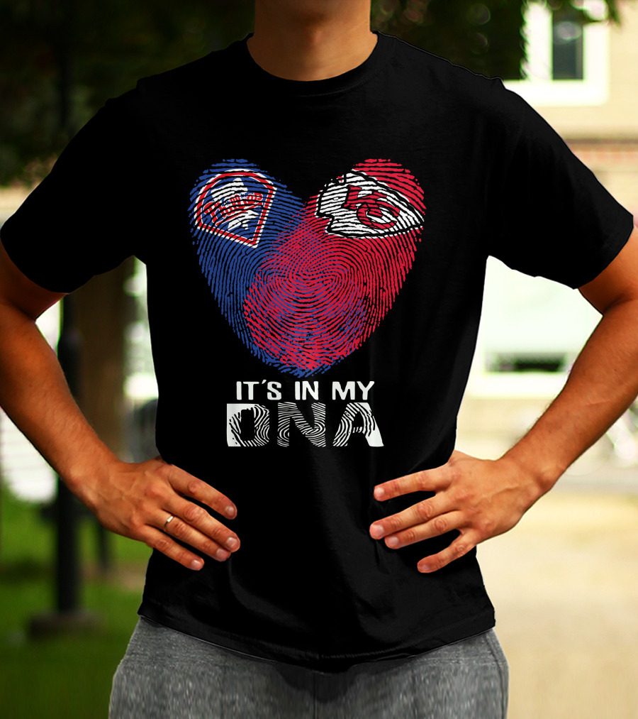 Philadelphia Phillies Chiefs It's In My DNA Fingerprint Heart T-Shirt