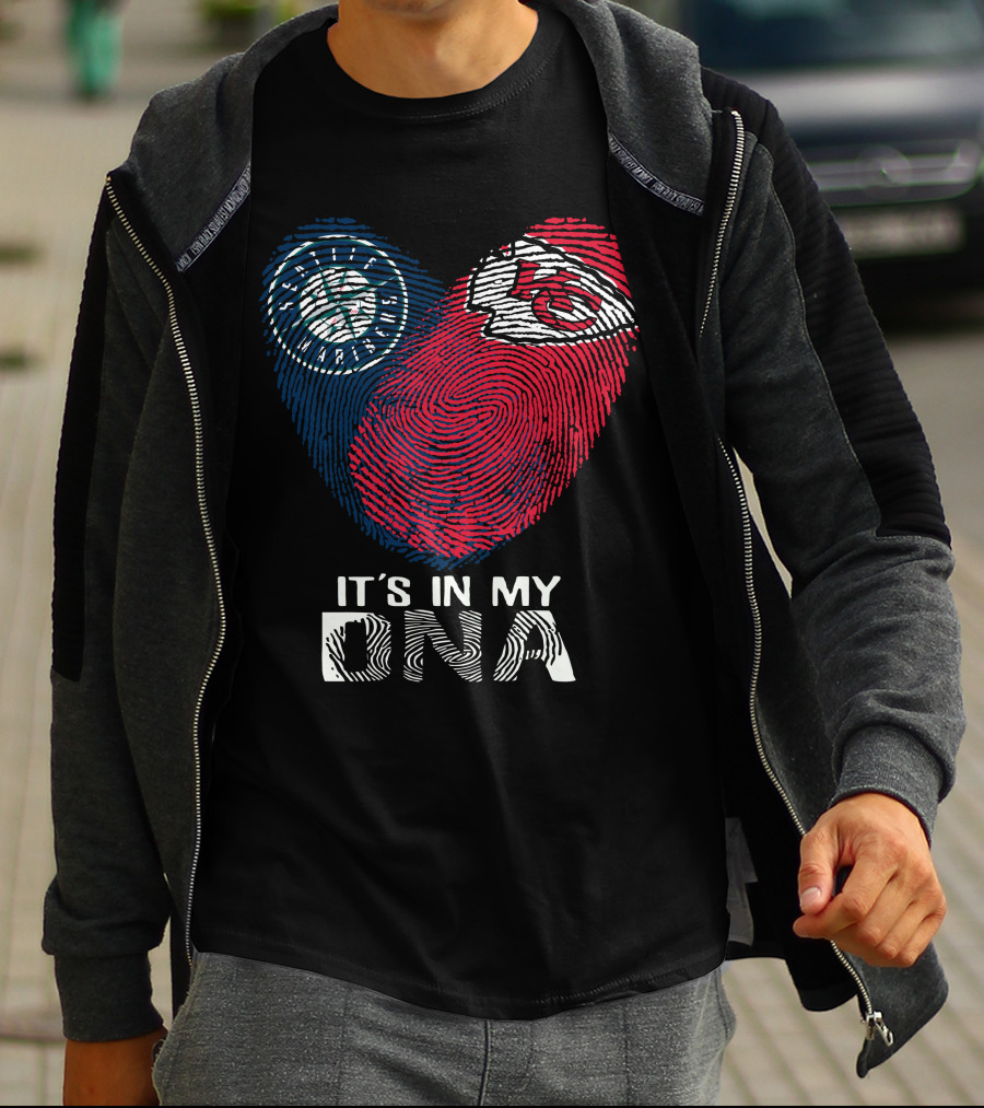 Seattle Mariners Kansas City Chiefs It's In My DNA T-Shirt