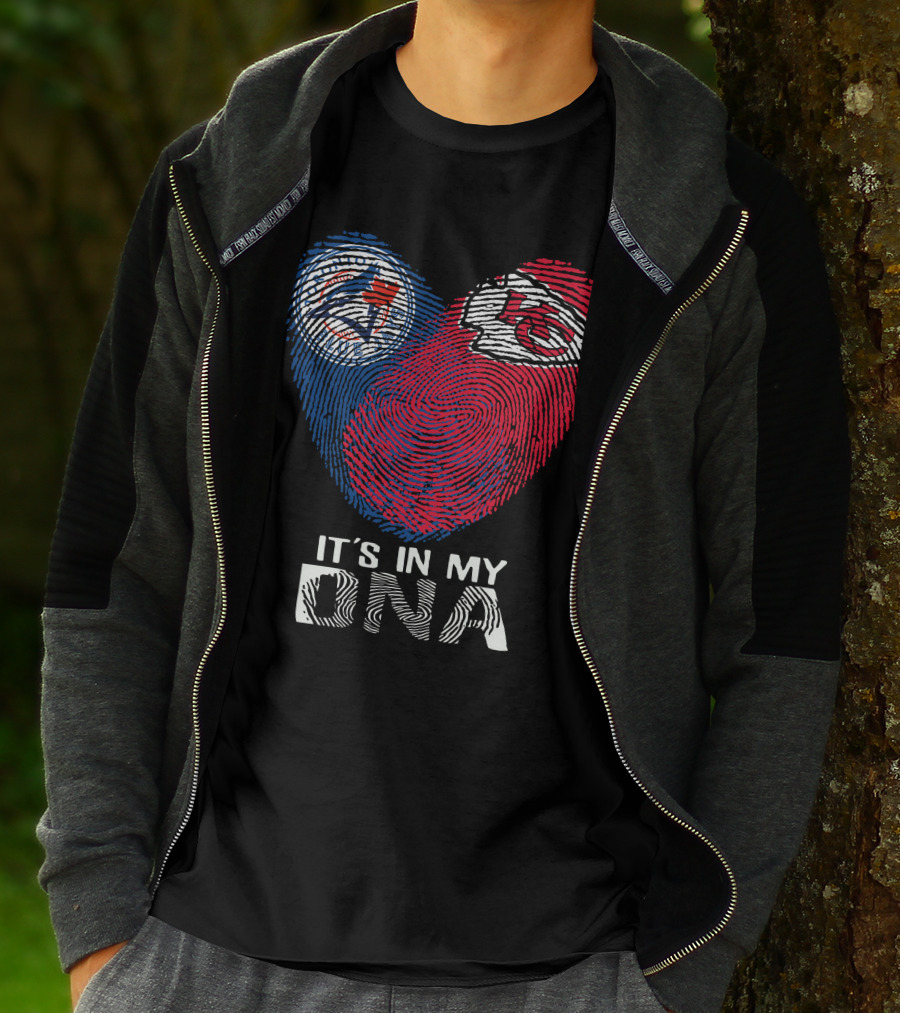 Toronto Blue Jays Chiefs It's In My DNA Fingerprint Heart T-Shirt