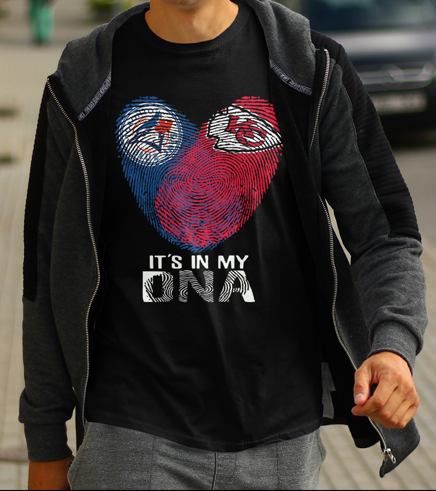 Toronto Blue Jays Chiefs It's In My DNA Fingerprint Heart T-Shirt