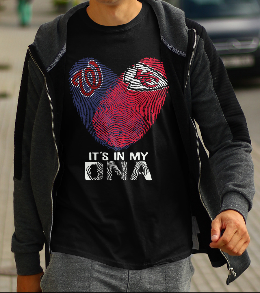 Washington Nationals Chiefs Fingerprint It's In My DNA T-Shirt