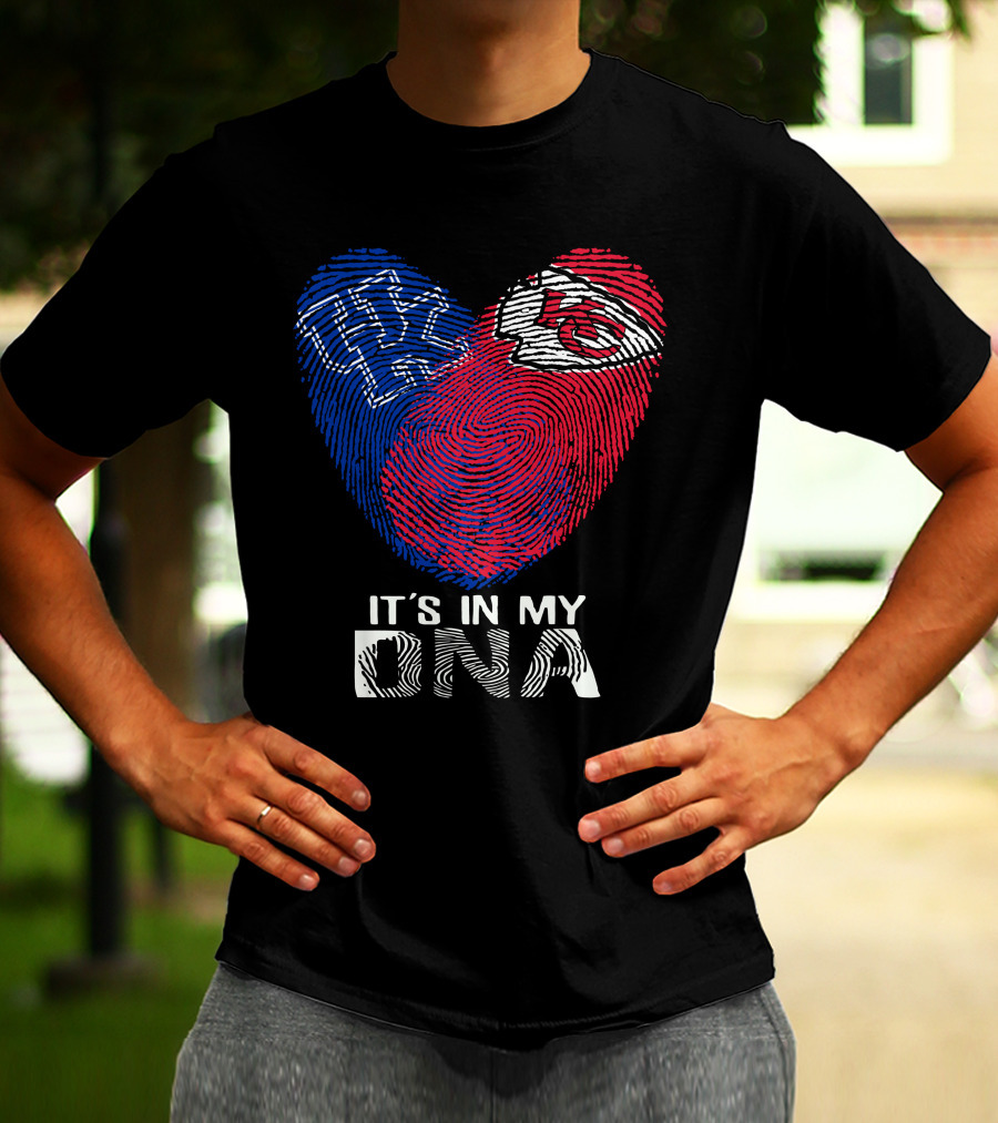 Kentucky Wildcats Chiefs It's In My Dna Fingerprint Heart T-Shirt
