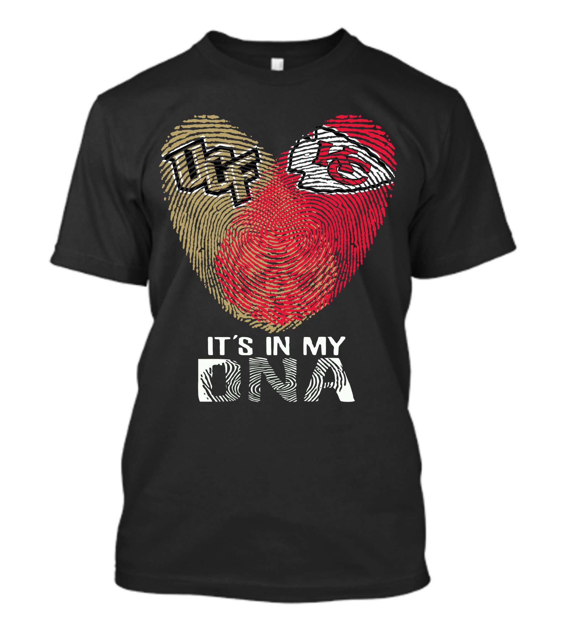 Ucf Knights Chiefs It's In My Dna Fingerprint Heart T-Shirt