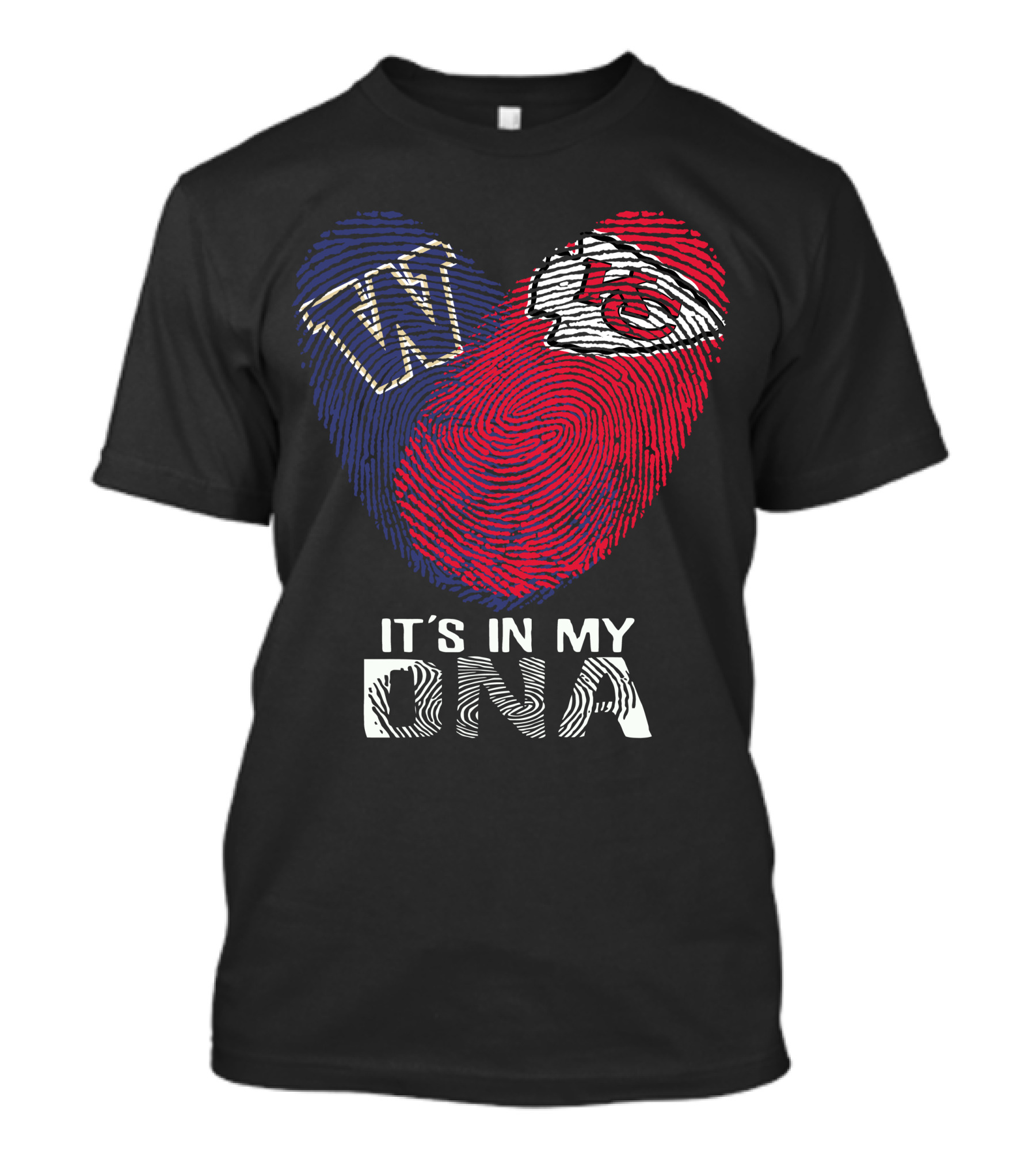 Washington Huskies W And Chiefs It's In My DNA Fingerprint Heart T-Shirt