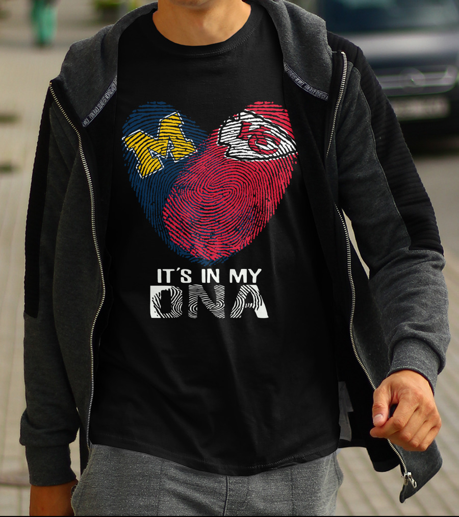 Wolverines Chiefs It's In My DNA Fingerprint Heart T-Shirt