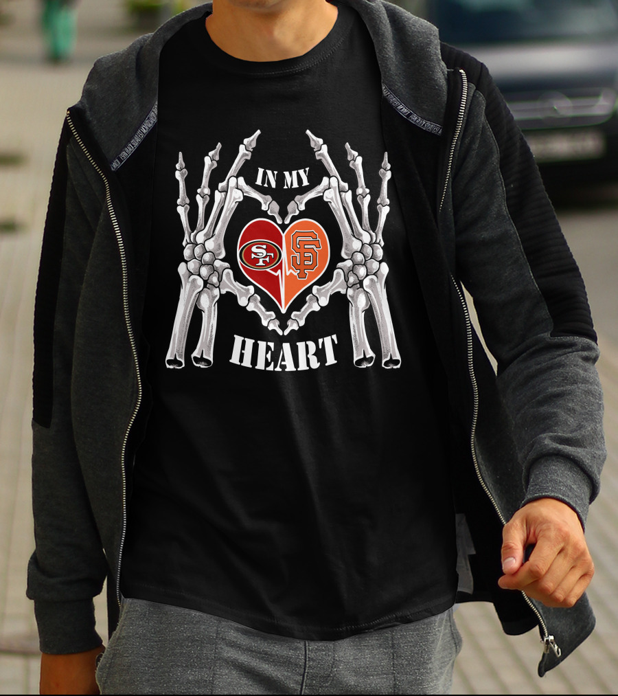 San Francisco 49ers And Giants Love In My Heart T-Shirt