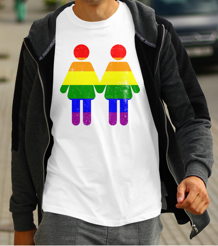 Love Is Love No Matter Lesbian Pride Rainbow Couple T-Shirt