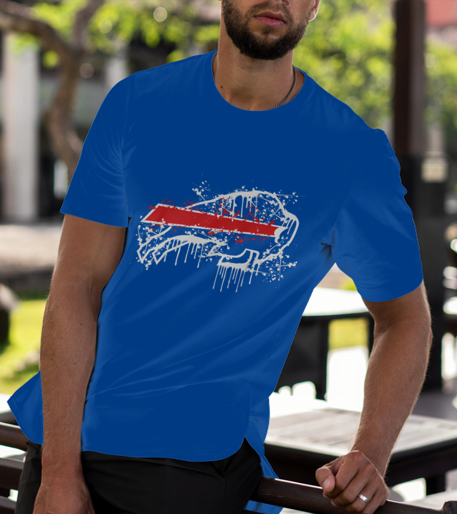 Buffalo Bills Paint Drip Splatter T-Shirt
