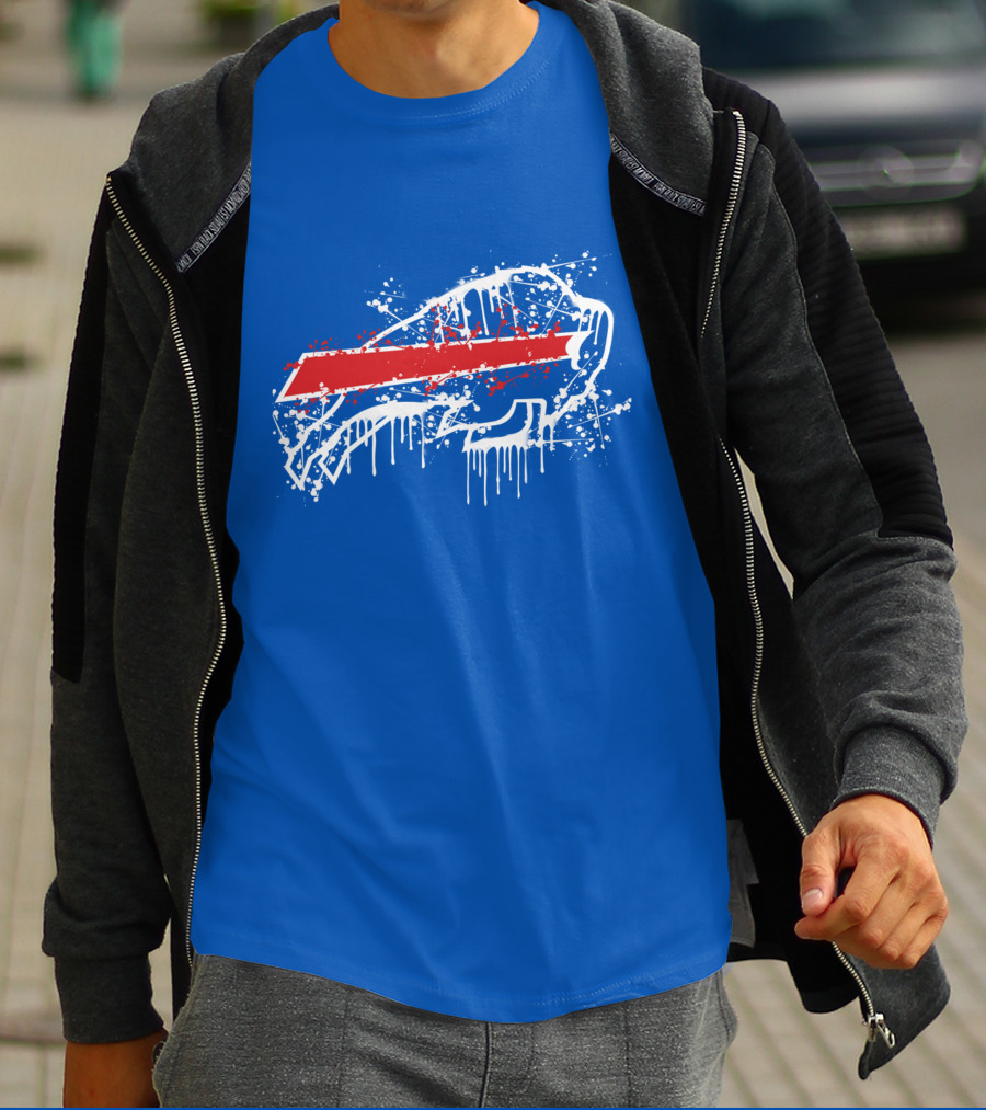 Buffalo Bills Paint Drip Splatter T-Shirt