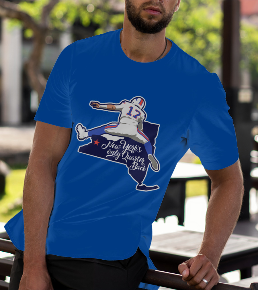 New York's Only Quarter Back 17 Football Outline T-Shirt