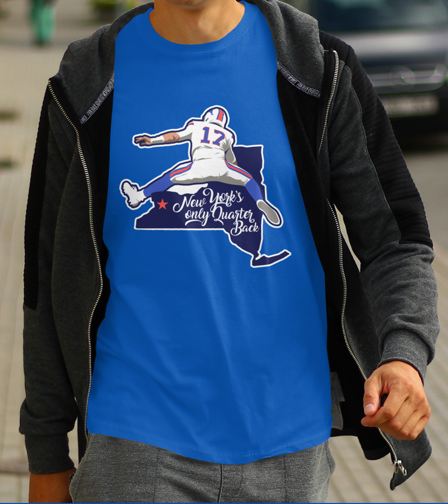 New York's Only Quarter Back 17 Football Outline T-Shirt