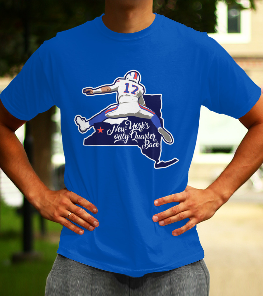 New York's Only Quarter Back 17 Football Outline T-Shirt