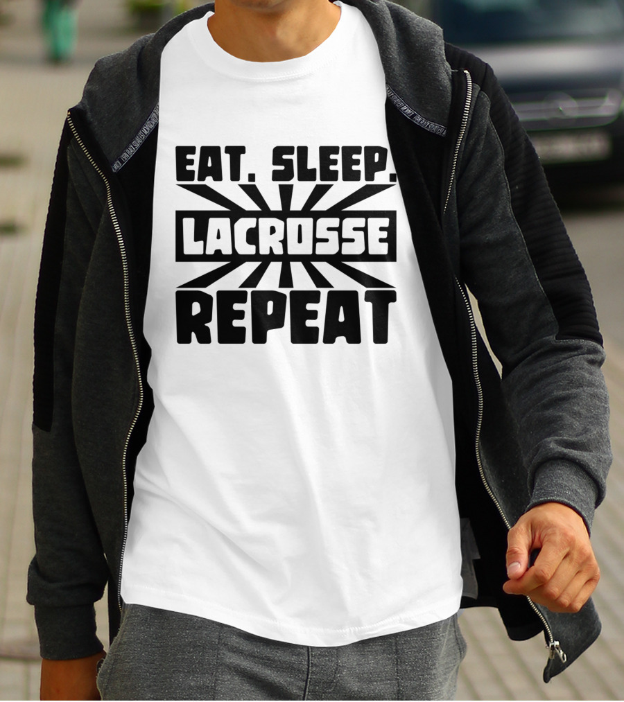 Eat Sleep Lacrosse Repeat Burst T-Shirt