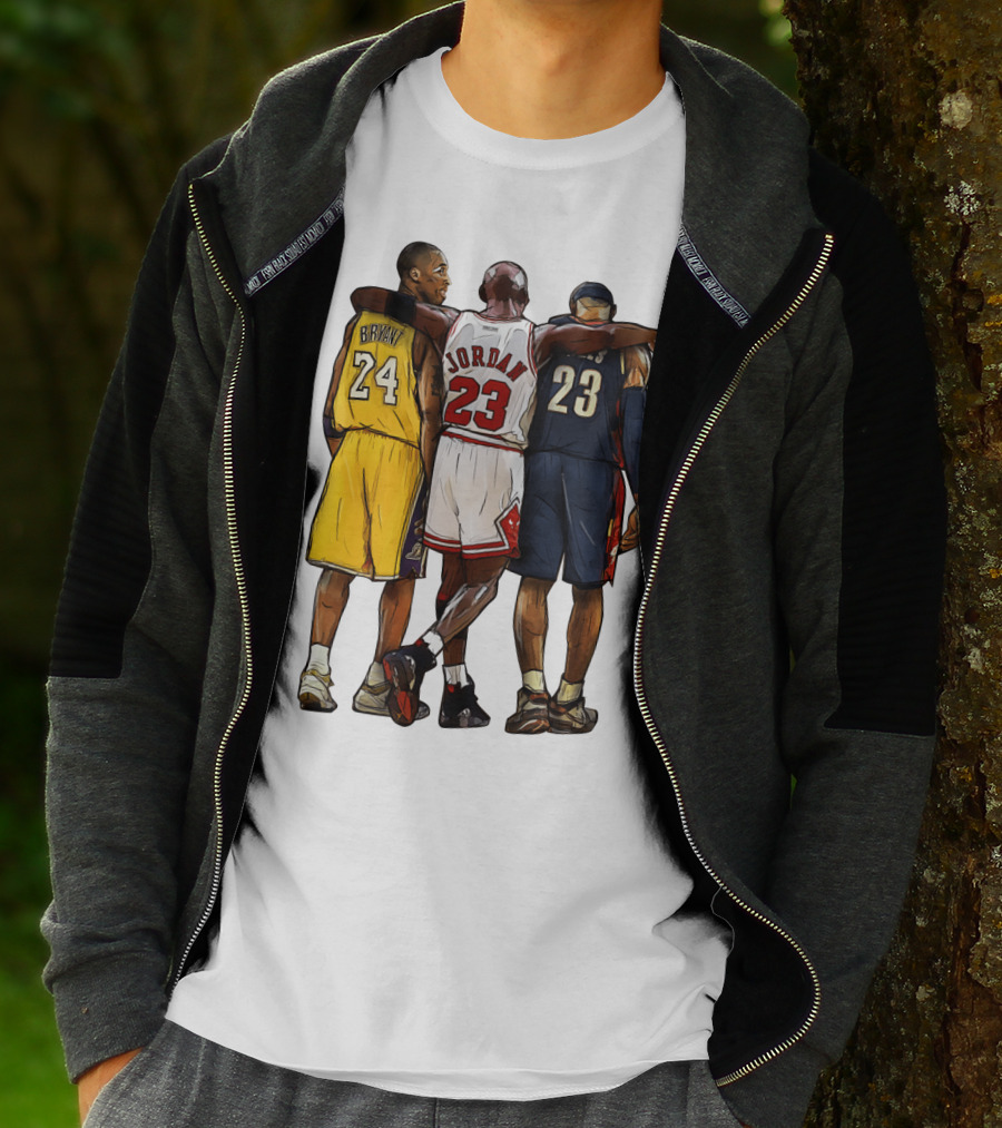 Kobe Bryant Michael Jordan 23 Lebron James 24 23 23 Lakers Bulls Cavaliers T-Shirt