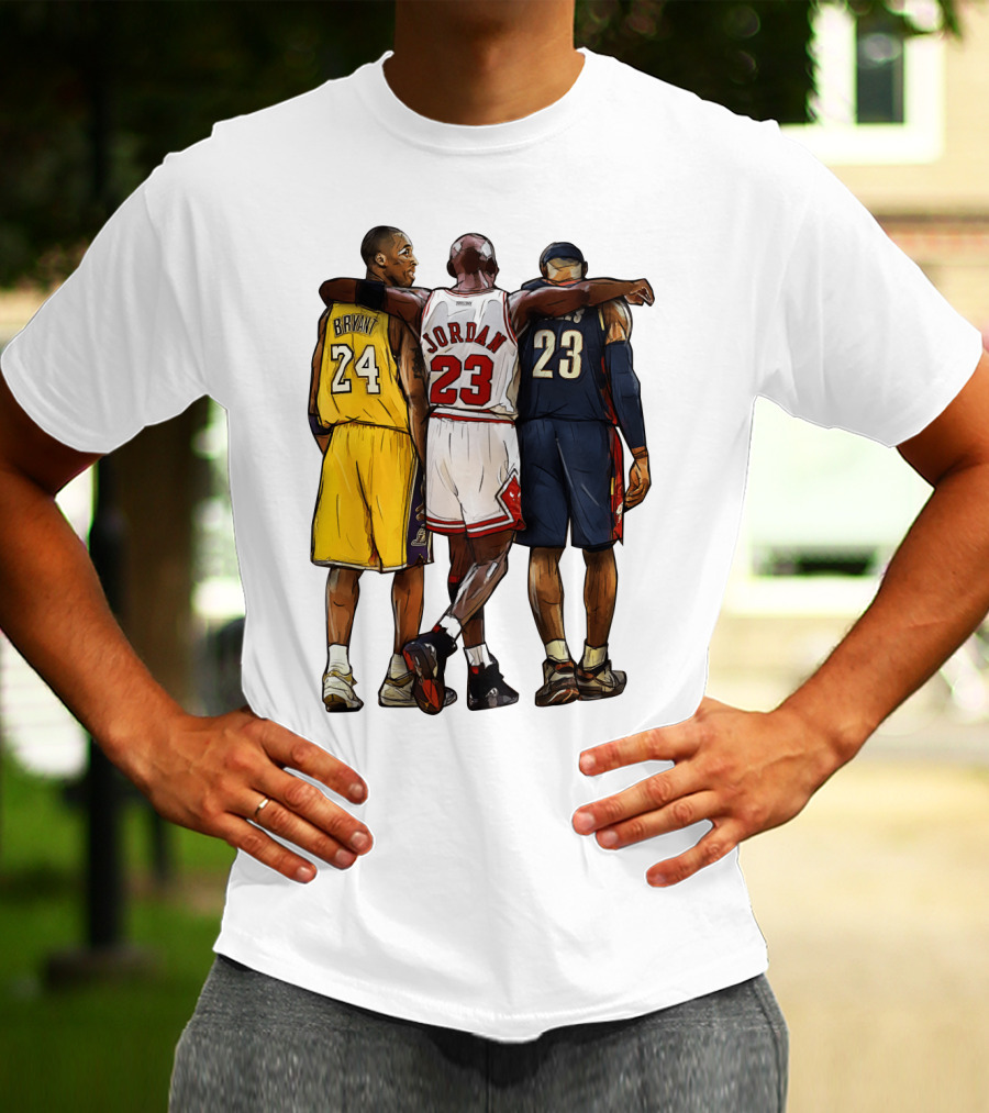 Kobe Bryant Michael Jordan 23 Lebron James 24 23 23 Lakers Bulls Cavaliers T-Shirt