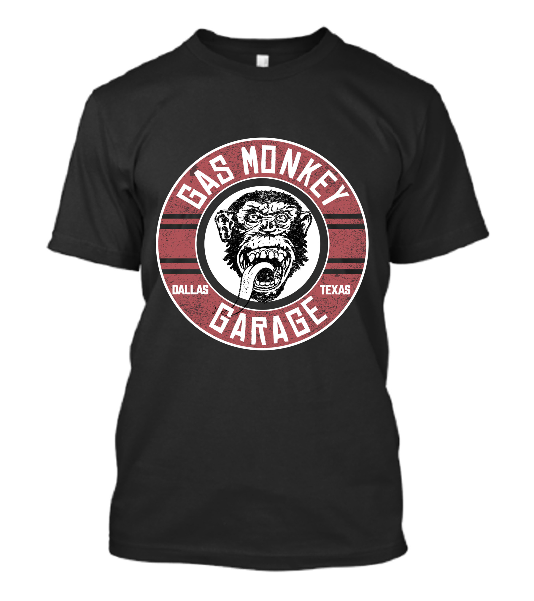 Gas Monkey Garage Dallas Texas Monkey Logo Red Circle T-Shirt