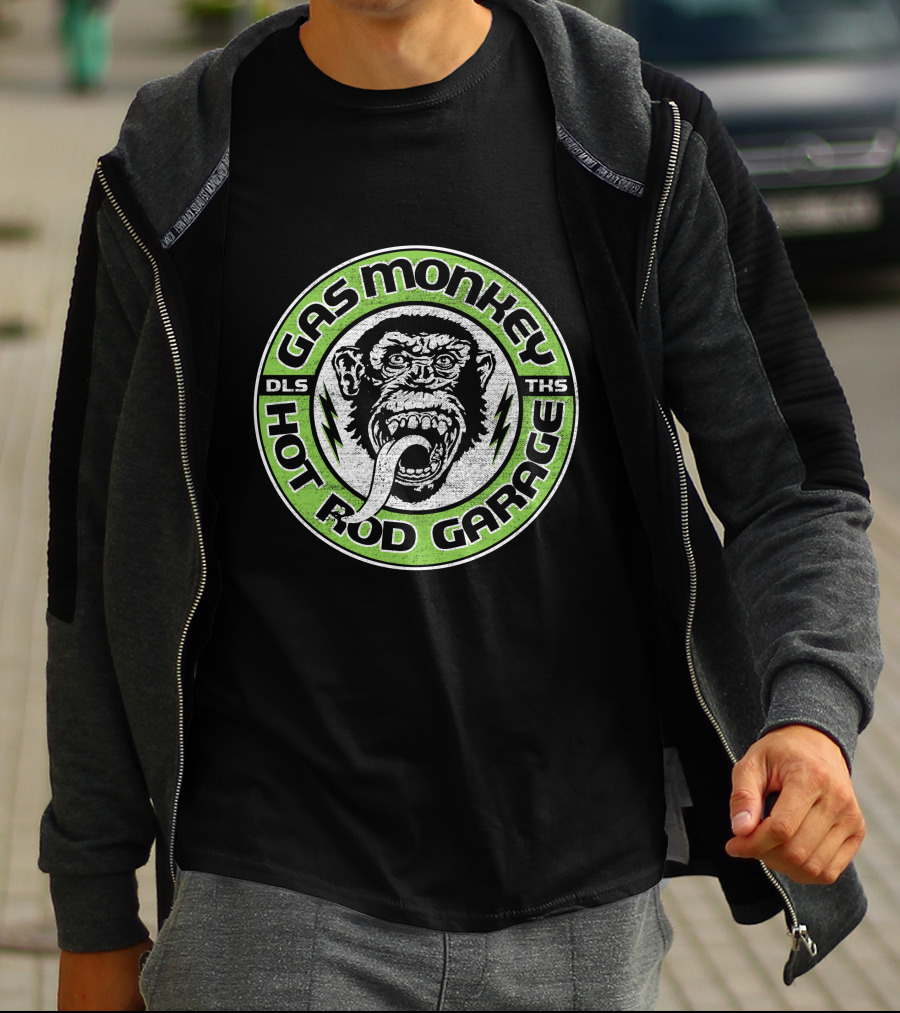 Gas Monkey Hot Rod Garage DLS THS Grease Lightning T-Shirt