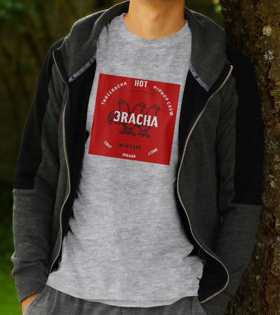 Three Racha Hot Hip Hop Crew Mixtape 3racha Vibe Of 3racha CB97 Spearb J.One T-Shirt