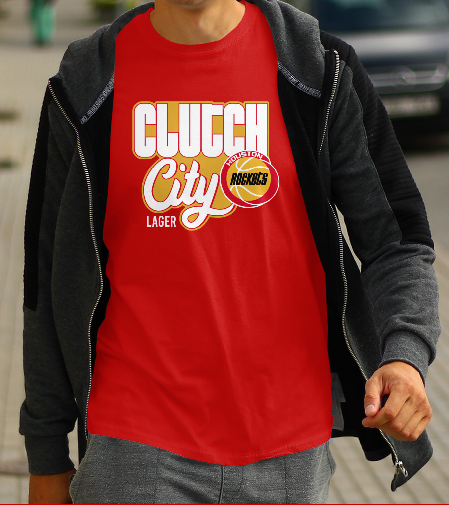 Houston Rockets Clutch City Lager Basketball Vernon Maxwell T-Shirt