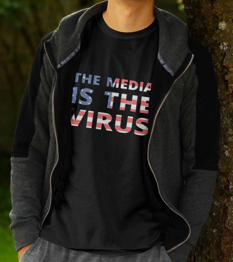 The Media Is The Virus American Flag T-Shirt