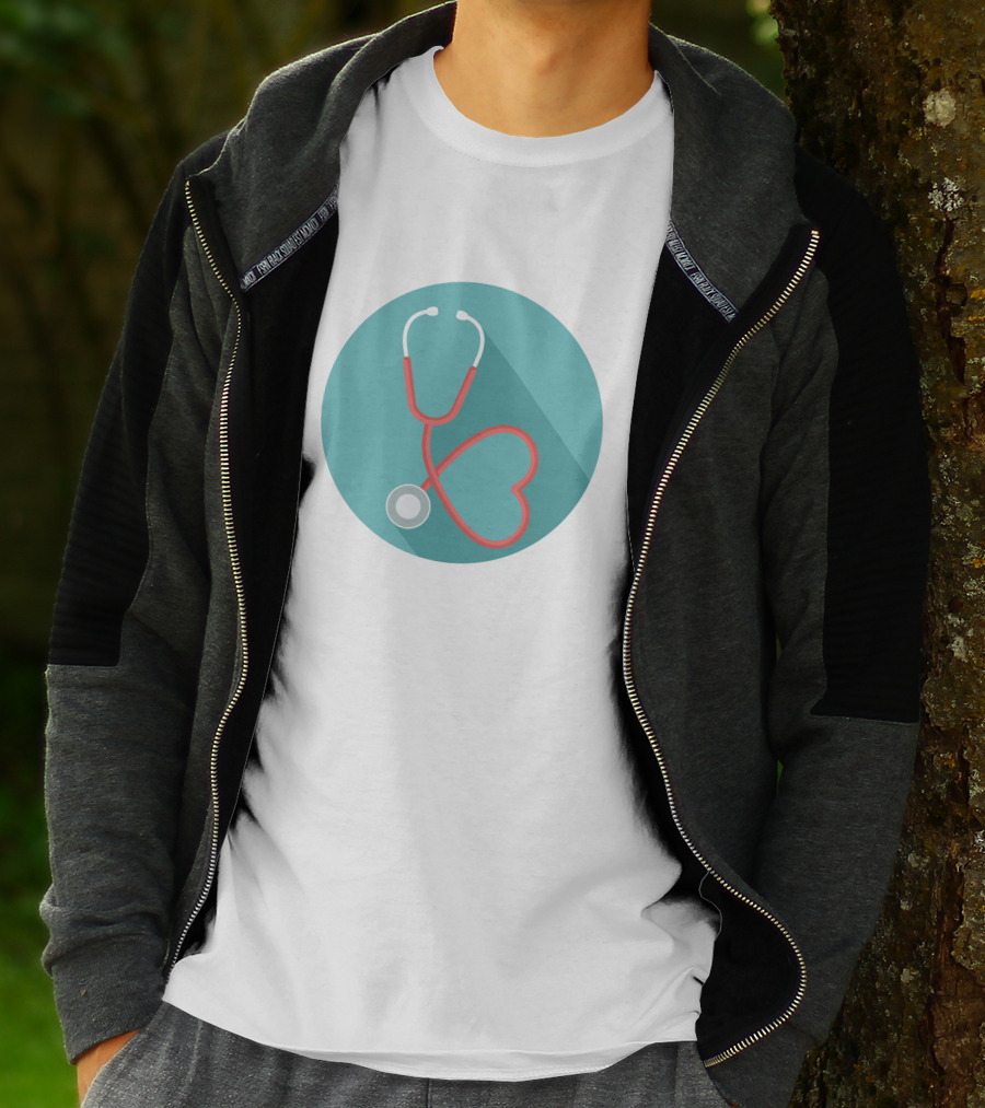 HEART K13 Stethoscope In Heart Shape Medical T-Shirt
