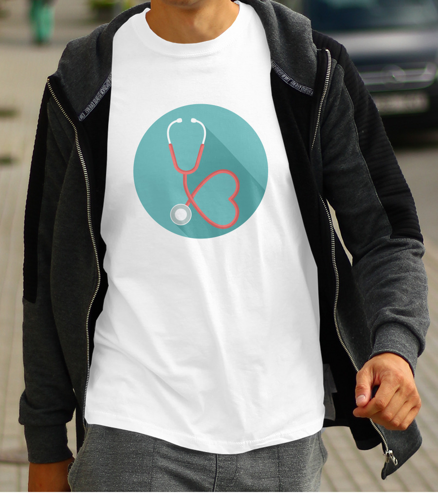 HEART K13 Stethoscope In Heart Shape Medical T-Shirt