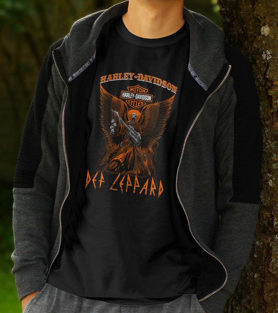 Harley Davidson Motor Cycles Def Leppard T-Shirt