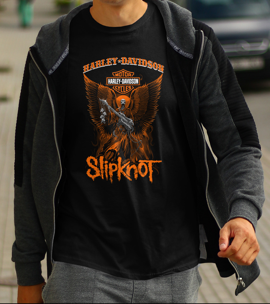 Harley Davidson Motor Cycles Slipknot Angel T-Shirt