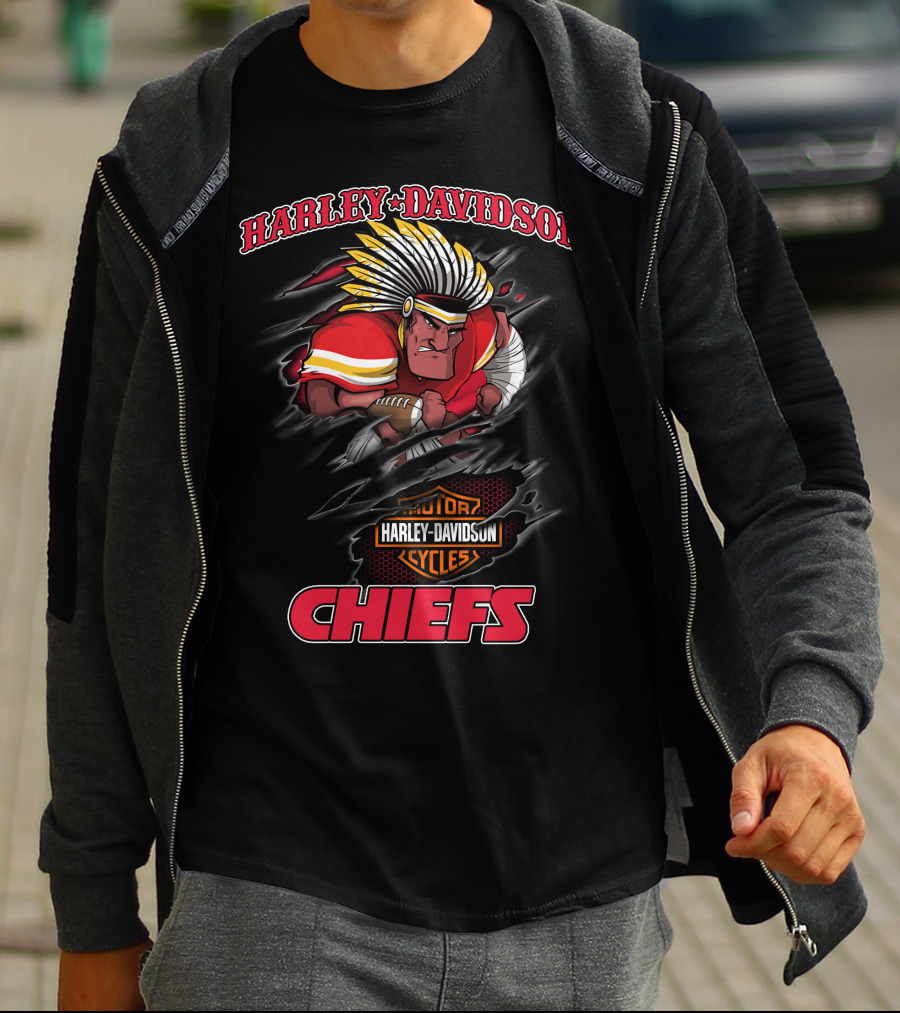 Harley Davidson Chiefs Kansas City Motorcycles T-Shirt