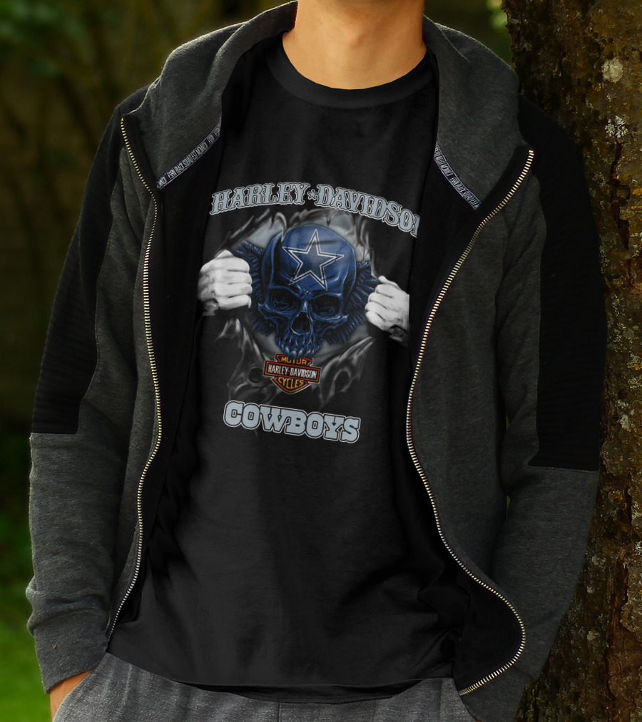 Harley Davidson Cowboys Skull With Star T-Shirt