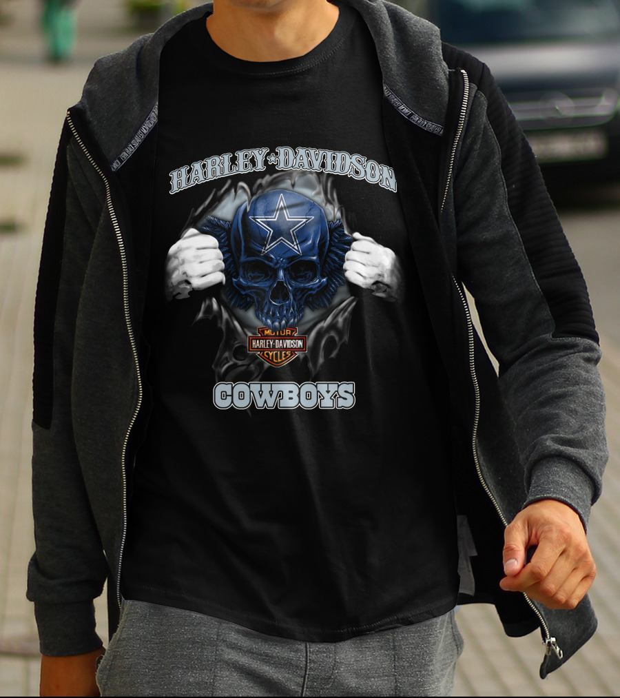 Harley Davidson Cowboys Skull With Star T-Shirt