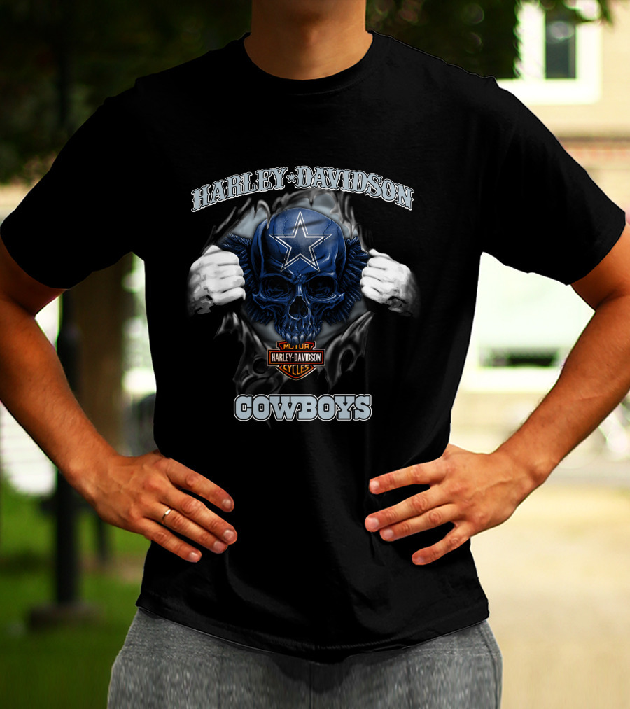 Harley Davidson Cowboys Skull With Star T-Shirt