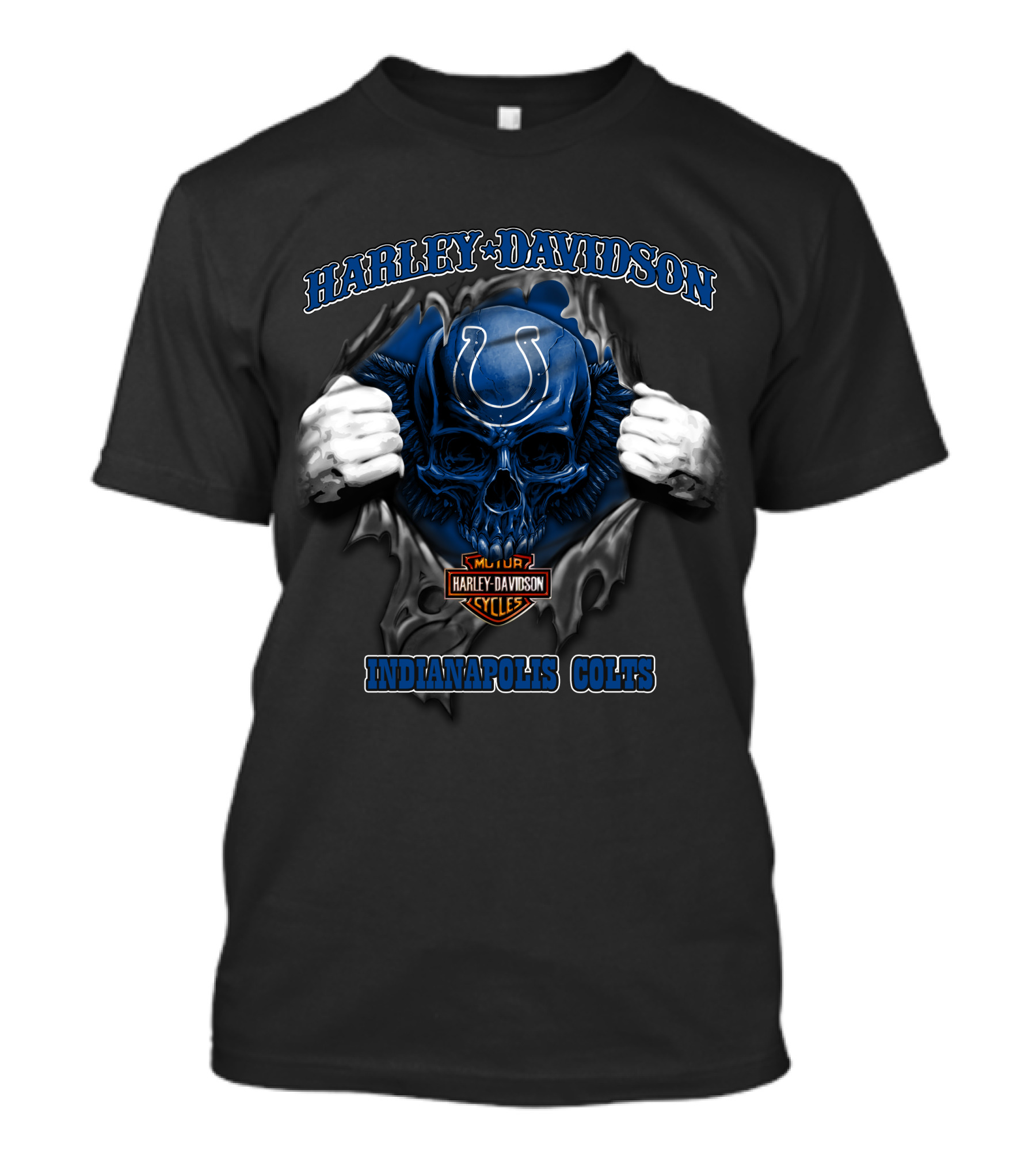Harley Davidson Nfl Skull Indianapolis Colts T-Shirt