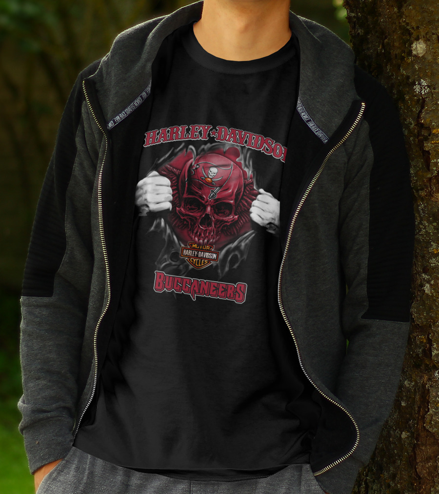 Harley Davidson Nfl Skull Tampa Bay Buccaneers T-Shirt