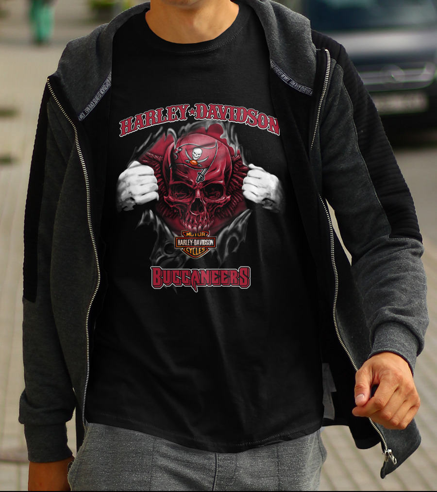 Harley Davidson Nfl Skull Tampa Bay Buccaneers T-Shirt