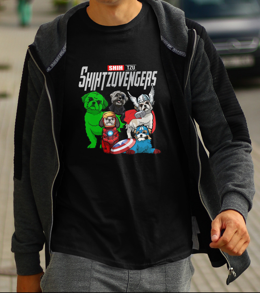 SHIHTZUVENGERS SHIH TZU DOGS AS SUPERHEROES ASSEMBLE T-Shirt