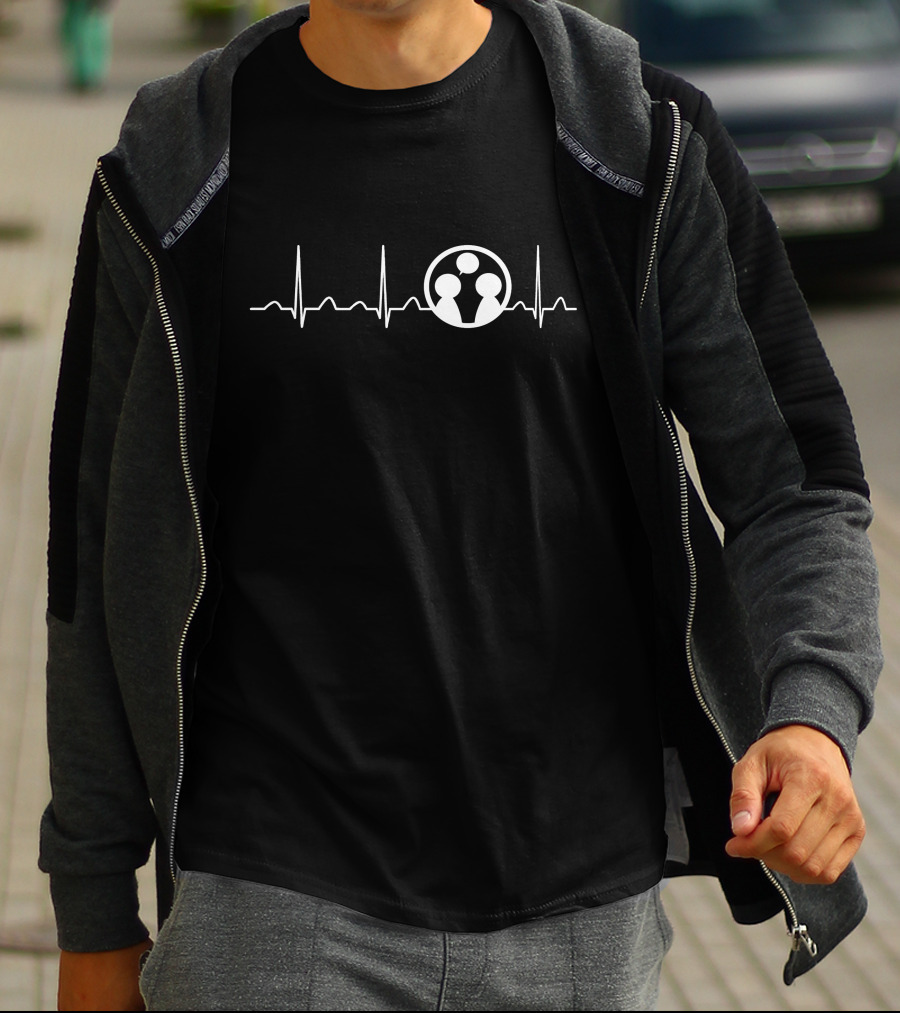 Guidance Counselor's Heartbeat With Conversation Icons T-Shirt
