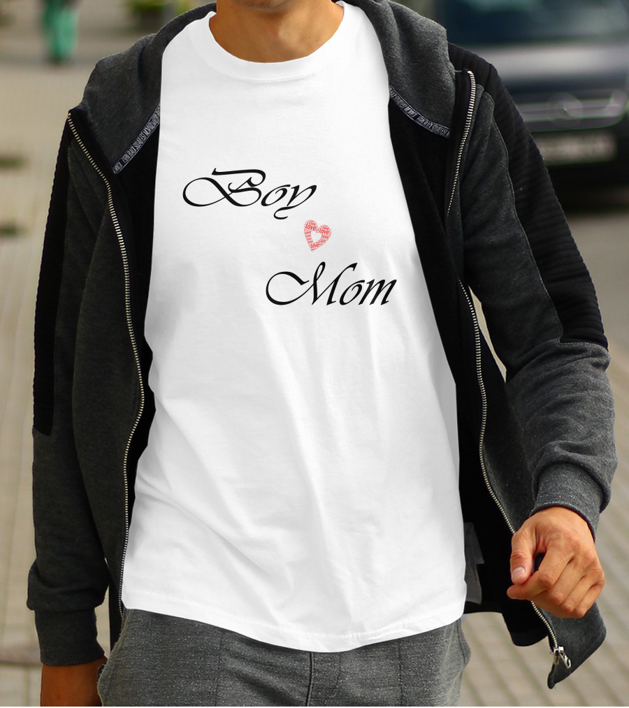 Boy Mom Love Heart T-Shirt