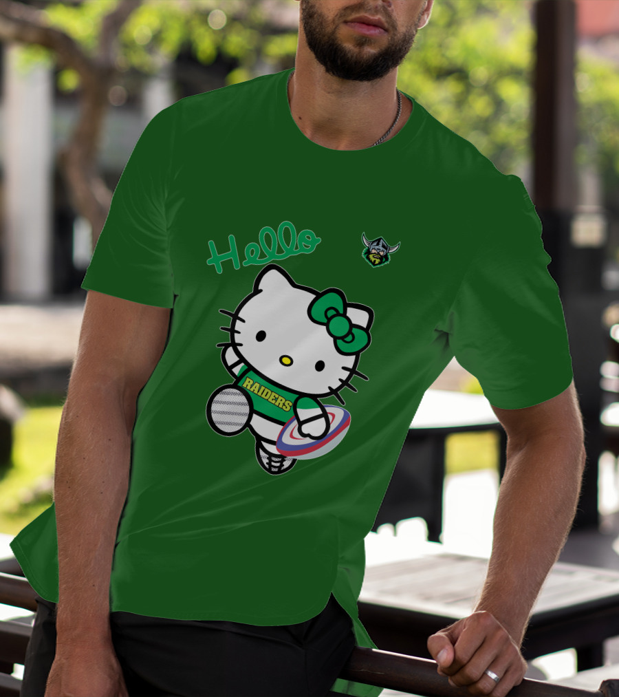 NRL1003 Hello Kitty Canberra Raiders Football T-Shirt