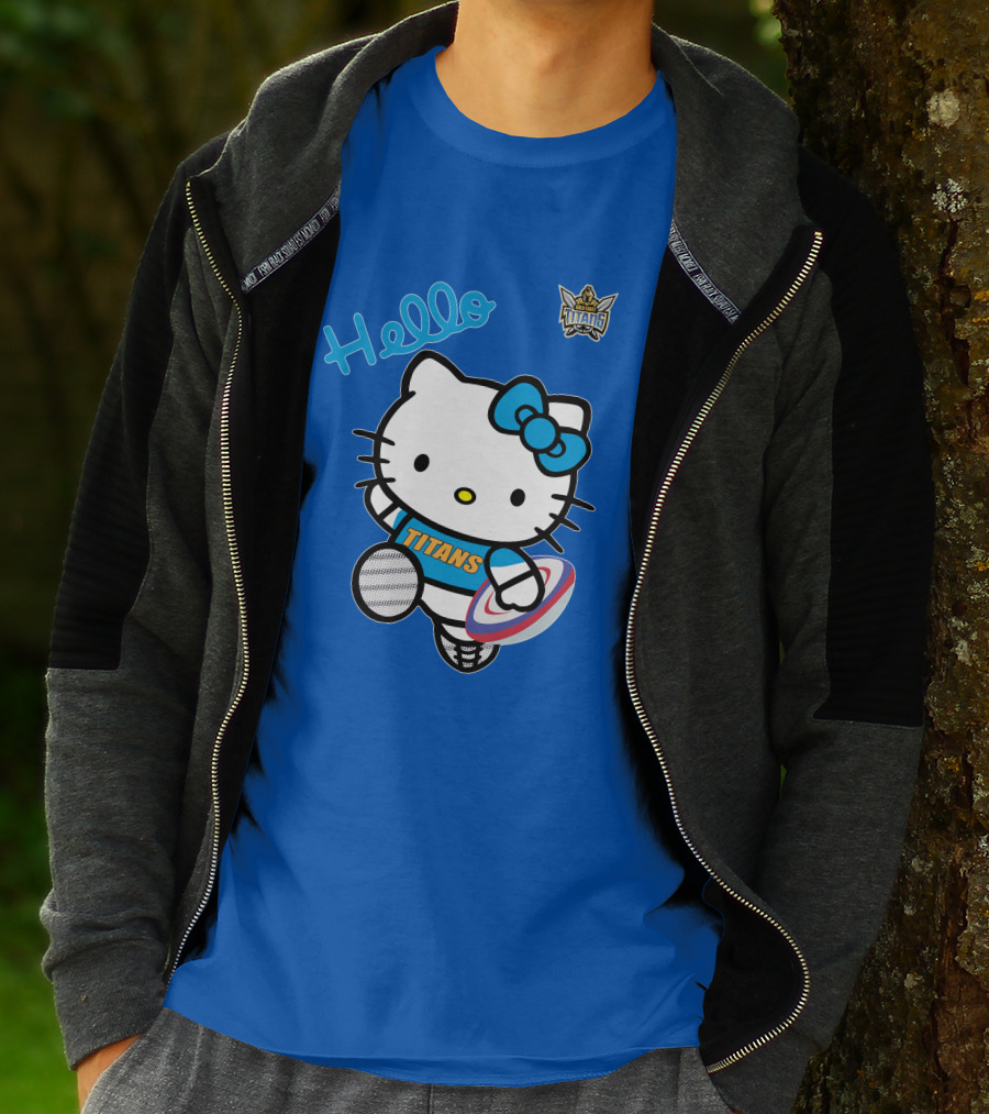 Gold Coast Titans Hello Kitty Rugby NRL1006 Fan T-Shirt