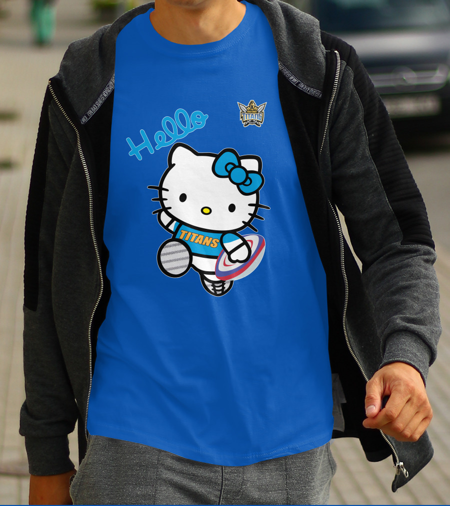 Gold Coast Titans Hello Kitty Rugby NRL1006 Fan T-Shirt