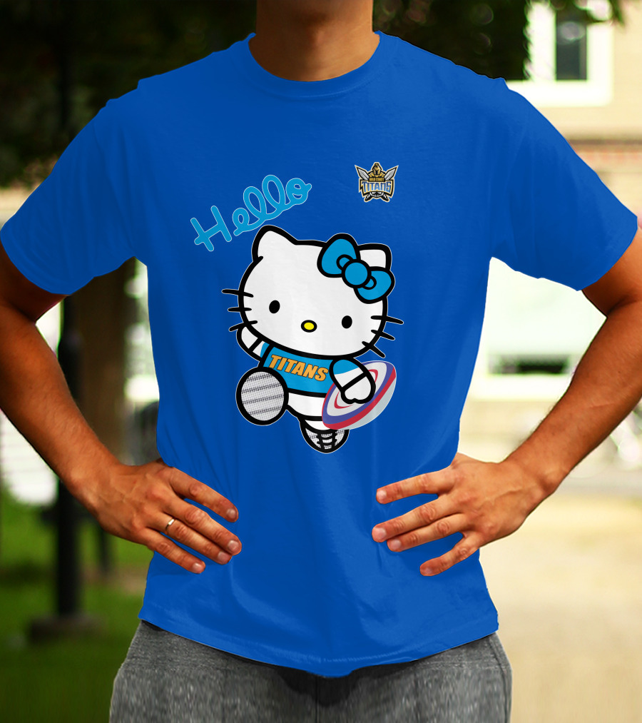 Gold Coast Titans Hello Kitty Rugby NRL1006 Fan T-Shirt