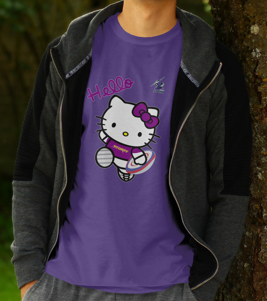 Melbourne Storm Hello Kitty Rugby T-Shirt