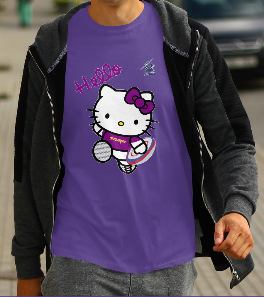 Melbourne Storm Hello Kitty Rugby T-Shirt