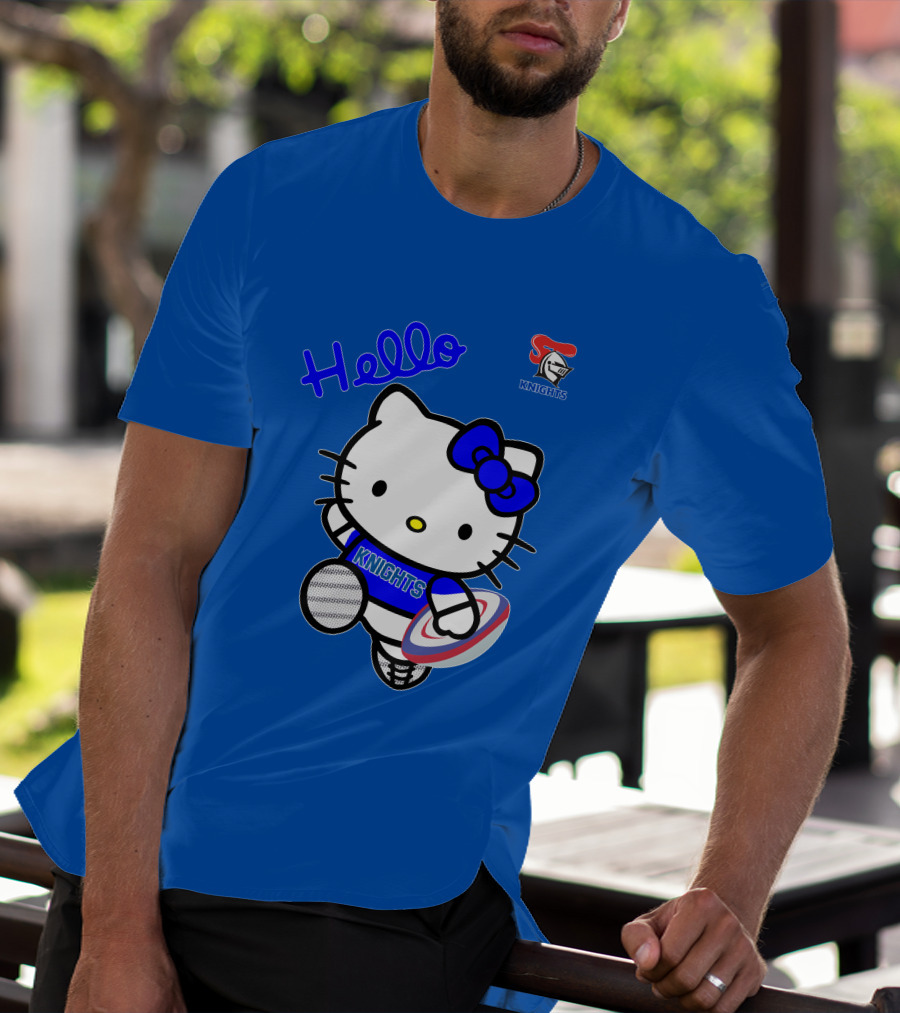 NRL1010 Newcastle Knights Hello Kitty Rugby Crossover T-Shirt