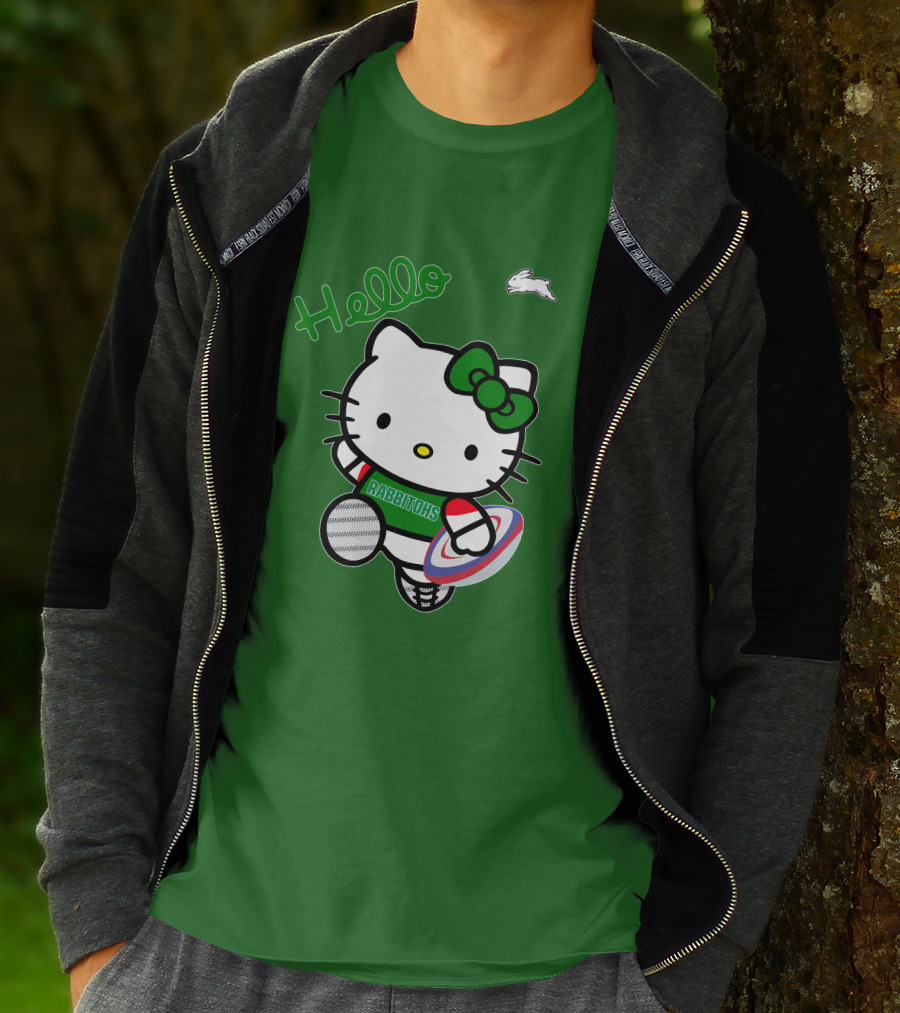 NRL1016 South Sydney Rabbitohs Hello Kitty Rugby Fan Collection T-Shirt